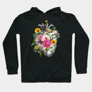 Bloom flowers and roses Heart Human Anatomy Hoodie